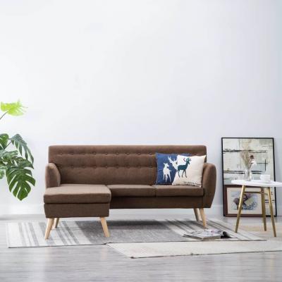 Emaga vidaxl sofa z kształcie l, materiałowa, 171,5x138x81,5 cm, brązowa