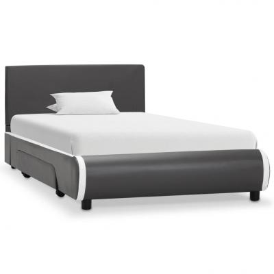 Emaga vidaxl rama łóżka z szufladami, antracyt, sztuczna skóra, 90x200 cm