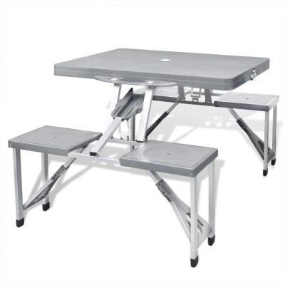Emaga zestaw kempingowy stół+krzesła aluminium kolor szary