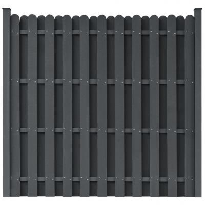 Emaga vidaxl panel ogrodzeniowy z 2 słupkami, wpc, 180x180 cm, szary