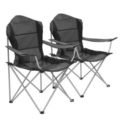 Emaga vidaxl składane krzesła turystyczne, 2 szt., 96 x 60 x 102 cm, szare