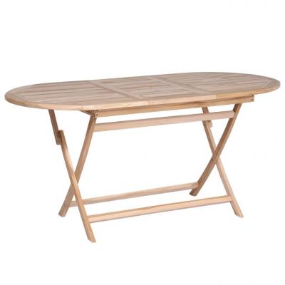 Emaga vidaxl składany stół ogrodowy, 160x80x75 cm, lite drewno tekowe