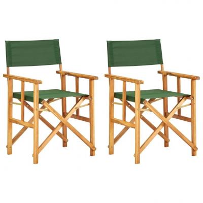 Emaga vidaxl krzesła reżyserskie, 2 szt., lite drewno akacjowe, zielone