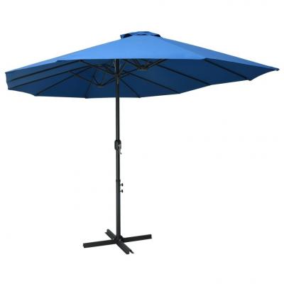 Emaga vidaxl parasol ogrodowy na słupku aluminiowym, 460 x 270 cm, niebieski