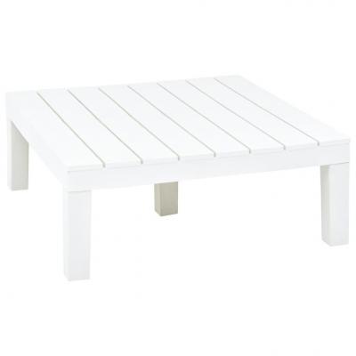 Emaga vidaxl stolik ogrodowy, biały, 78 x 78 x 31 cm, plastikowy