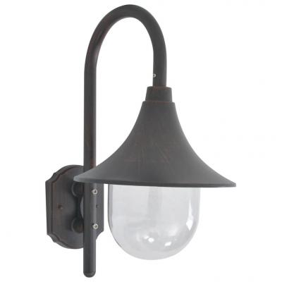 Emaga vidaxl ścienna lampa ogrodowa, 42 cm, e27, aluminiowa, kolor brązu
