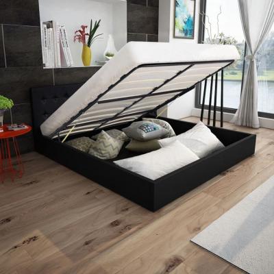 Emaga vidaxl rama łóżka z podnośnikiem, czarna, sztuczna skóra, 180x200 cm