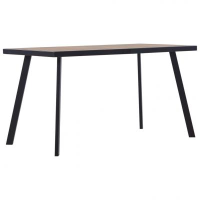 Emaga vidaxl stół jadalniany, jasne drewno i czerń, 140x70x75 cm, mdf