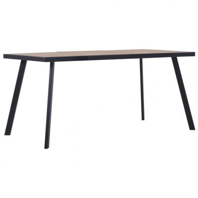Emaga vidaxl stół jadalniany, jasne drewno i czerń, 160x80x75 cm, mdf