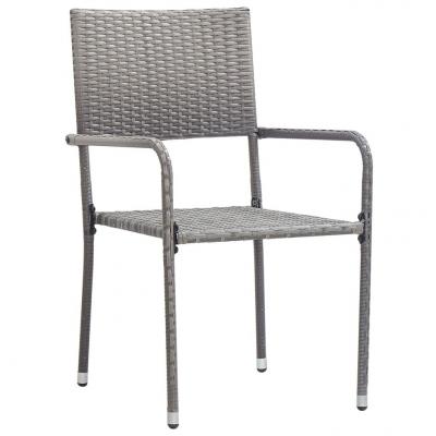 Emaga vidaxl krzesła stołowe do ogrodu, 2 szt., polirattan, szare