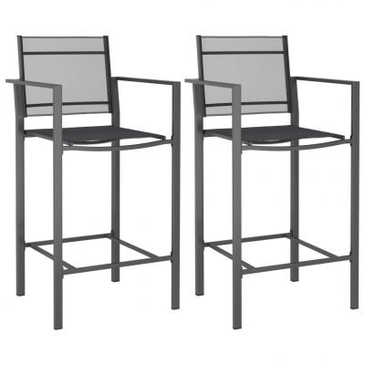 Emaga vidaxl krzesła barowe, 2 szt., antracytowe, tworzywo textilene