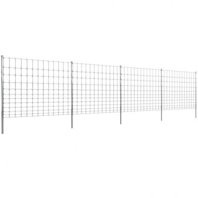 Emaga vidaxl ogrodzenie z siatki ze słupkami, ocynkowane żelazo, 50 m