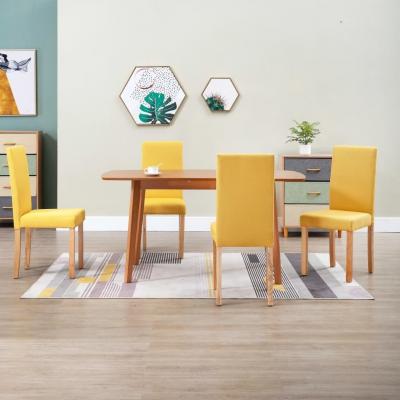 Emaga vidaxl krzesła stołowe, 4 szt., żółte, tapicerowane tkaniną