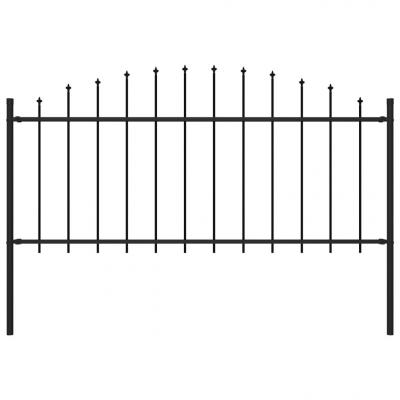 Emaga vidaxl panel ogrodzeniowy z grotami (0,5-0,75) x 1,7 m, stal, czarny