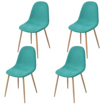 Emaga vidaxl krzesła stołowe, 4 szt., zielone, tkanina