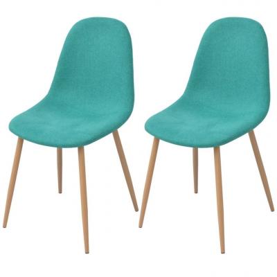 Emaga vidaxl krzesła stołowe, 2 szt., zielone, tkanina