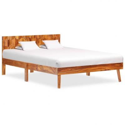 Emaga vidaxl rama łóżka, lite drewno sheesham, 120 x 200 cm