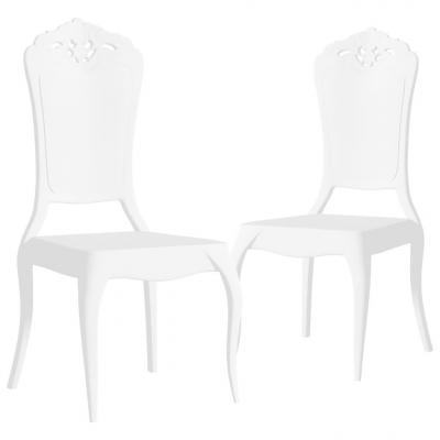 Emaga vidaxl krzesła do jadalni, 2 szt., białe, poliwęglan