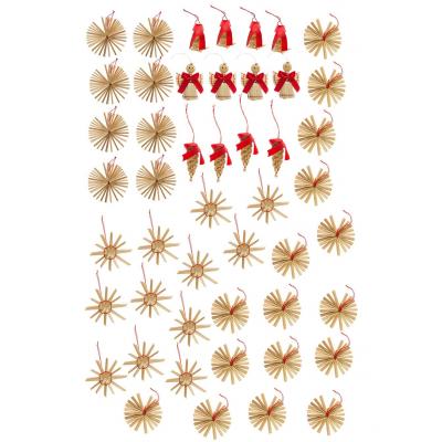 Ozdoby świąteczne do zawieszenia (48 części) bonprix złoty kolor-czerwony
