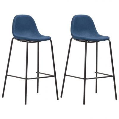 Emaga vidaxl krzesła barowe, 2 szt., niebieskie, tapicerowane tkaniną