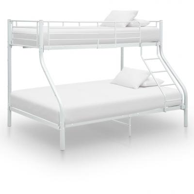 Emaga vidaxl rama łóżka piętrowego, biała, metalowa, 140x200 cm/90x200 cm