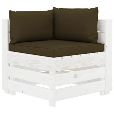 Emaga vidaxl ogrodowa sofa 2-osobowa z palet, z poduszkami taupe, drewno