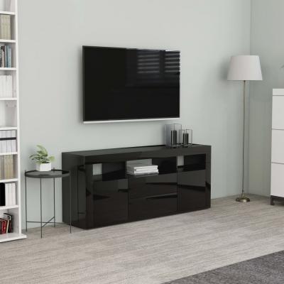 Emaga vidaxl szafka tv, czarna, wysoki połysk, 120x30x50 cm, płyta wiórowa