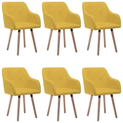 Emaga vidaxl krzesła stołowe, 6 szt., musztardowe, tapicerowane tkaniną