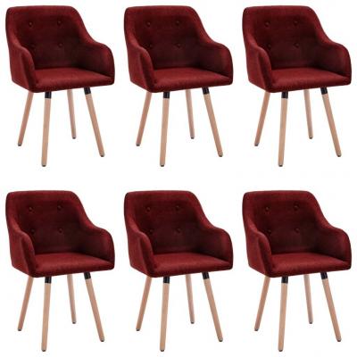 Emaga vidaxl krzesła stołowe, 6 szt., winna czerwień, tapicerowane tkaniną