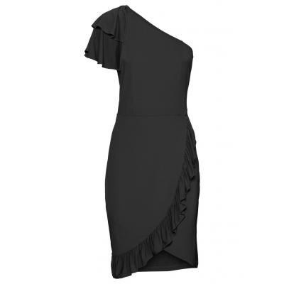 Sukienka z falbanami bonprix czarny