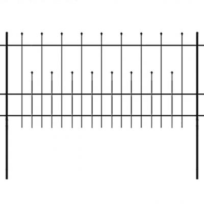 Emaga vidaxl ogrodzenie palisadowe z grotami, stal, 600x100 cm, czarne