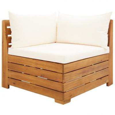 Emaga vidaxl moduł sofy narożnej, 1 szt., z poduszkami, lite drewno akacjowe