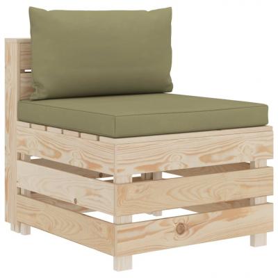 Emaga vidaxl ogrodowe siedzisko z palet, z beżowymi poduszkami, drewniane