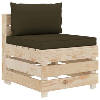Emaga vidaxl ogrodowa sofa z palet z poduszkami taupe, drewniana