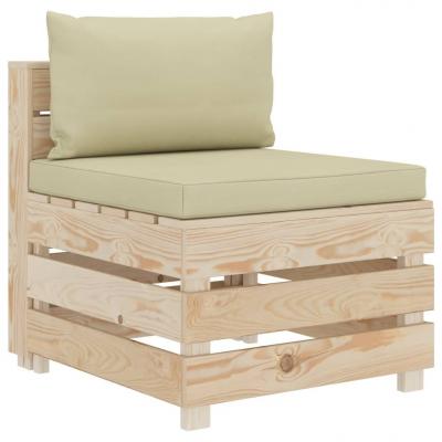 Emaga vidaxl ogrodowe siedzisko z palet, z kremowymi poduszkami, drewniane