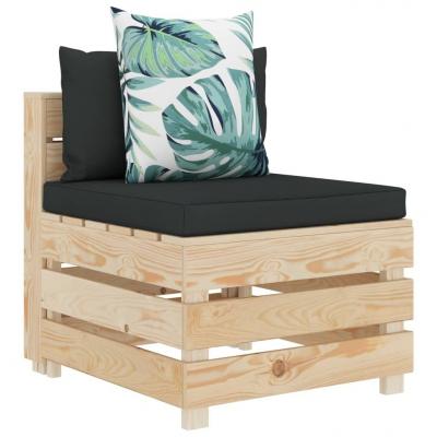 Emaga vidaxl ogrodowa sofa z palet z poduszkami w kwiaty, drewniana