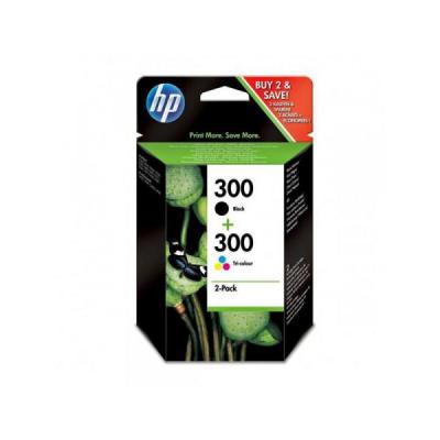 HP 300CMYK 2-pack czarny+kolor (CN637EE) czarny 200str., kolor 165str.