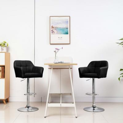 Emaga vidaxl krzesło barowe z podłokietnikami, czarne, sztuczna skóra