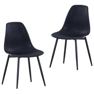 Emaga vidaxl krzesła stołowe, 2 sztuki, czarne, pp