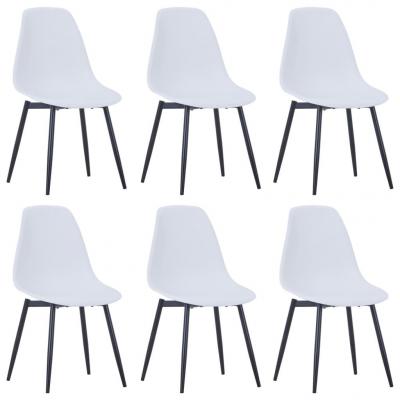 Emaga vidaxl krzesła stołowe, 6 sztuk, białe, pp