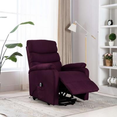 Emaga vidaxl fotel rozkładany, masujący, podnoszony, fioletowy, tkanina
