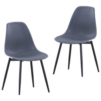 Emaga vidaxl krzesła stołowe, 2 sztuki, szare, pp