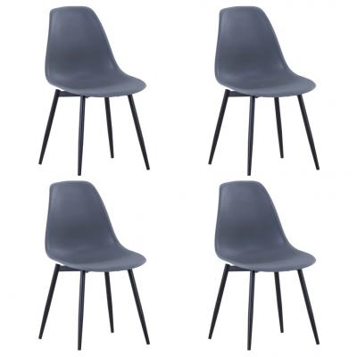Emaga vidaxl krzesła stołowe, 4 sztuki, szare, pp