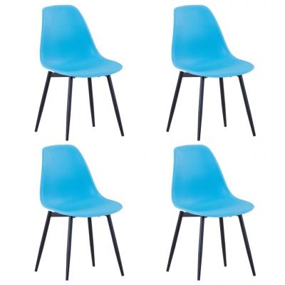 Emaga vidaxl krzesła stołowe, 4 sztuki, niebieskie, pp