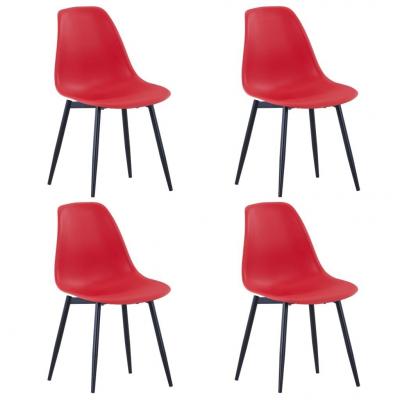 Emaga vidaxl krzesła stołowe, 4 sztuki, czerwone, pp