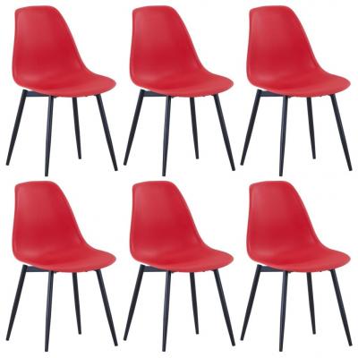 Emaga vidaxl krzesła stołowe, 6 sztuk, czerwone, pp