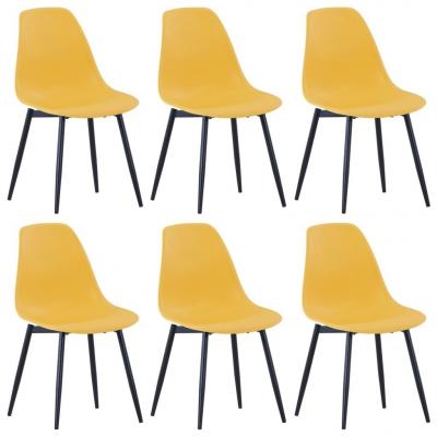 Emaga vidaxl krzesła stołowe, 6 sztuk, żółte, pp