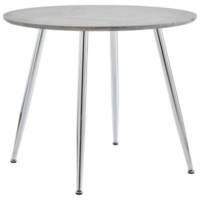 Emaga vidaxl stół do jadalni, kolor betonowy i srebrny, 90 x 73,5 cm, mdf
