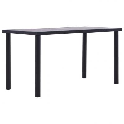 Emaga vidaxl stół jadalniany, czarny i betonowy szary, 140x70x75 cm, mdf