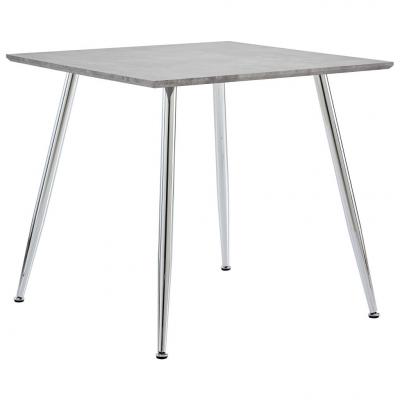 Emaga vidaxl stół do jadalni, kolor betonowy i srebrny, 80,5x80,5x73 cm, mdf